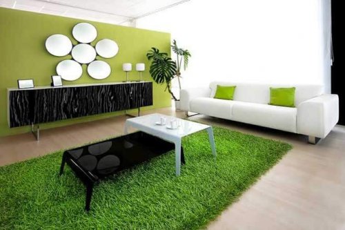 A nature-inspired grass rug.