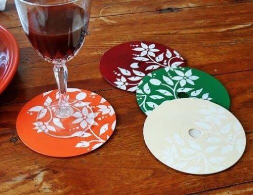 A set of CD coasters.
