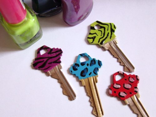 Keys with animal prints.