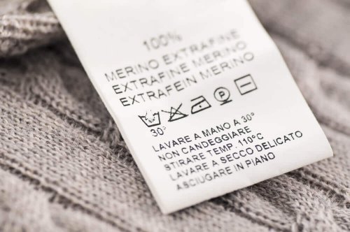A clothing label.