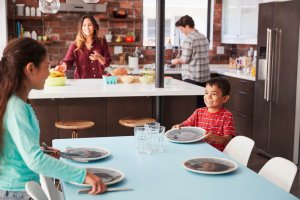 Kids can also help with chores like setting the table.