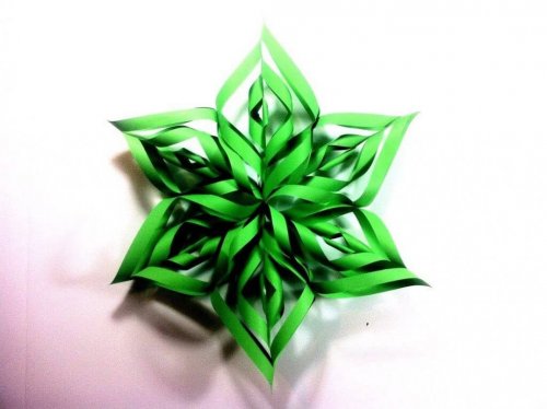 A paper snowflake.