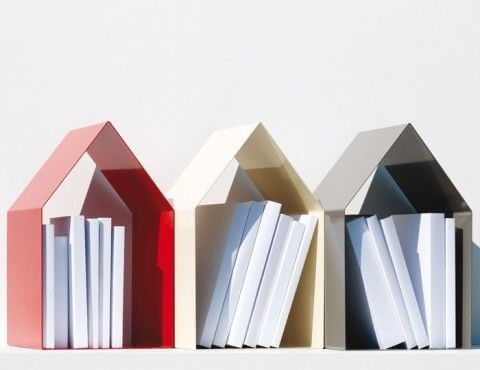House shaped bookshelves.