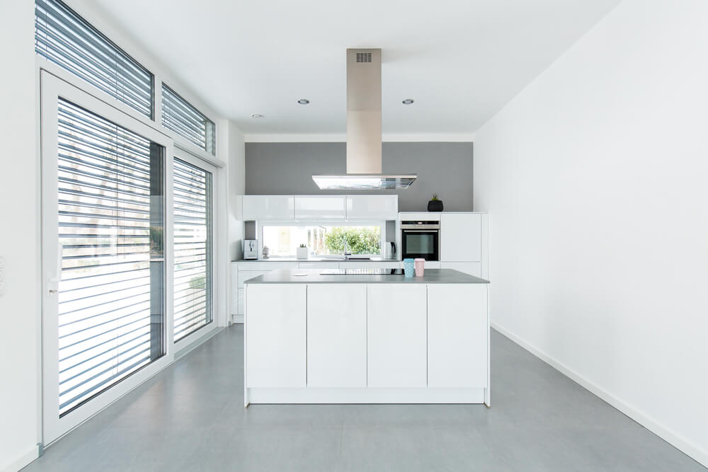 minimalist white kitchen