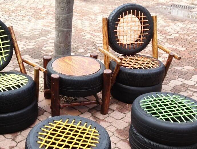 tire chairs backrest