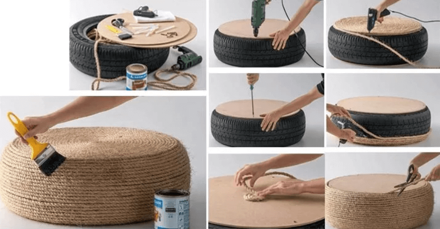 tire chairs twine