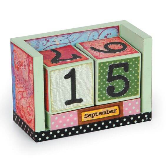 wooden calendar cubes