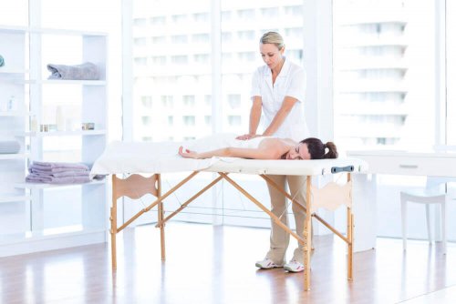 A woman getting a massage.