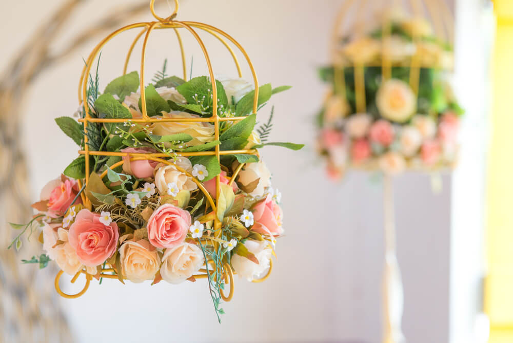 flower decor parties birdcages