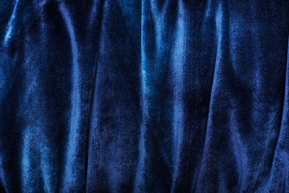 Rich blue curtain fabric