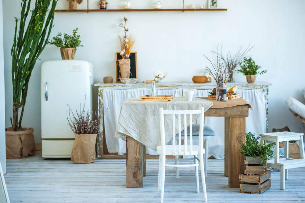 rustic tables kitchen