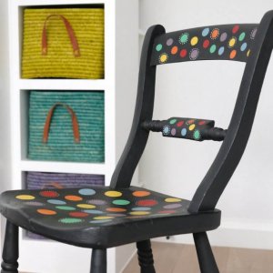 Painting furniture with chalk paint.