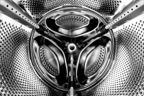 A close-up of a washing machine drum.