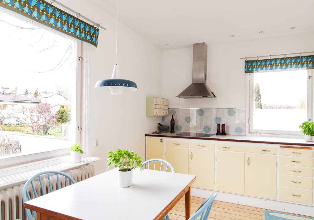 Choose comfortable chairs and an easy to clean table for your kitchen