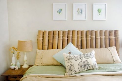 A wooden-made headboard.