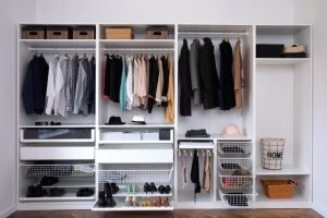 An organized closet.