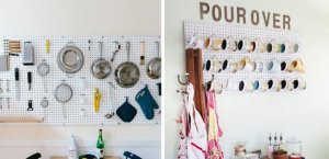 Kitchen pegboards.