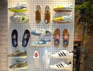 Pegboards can be used to hang products in your store.