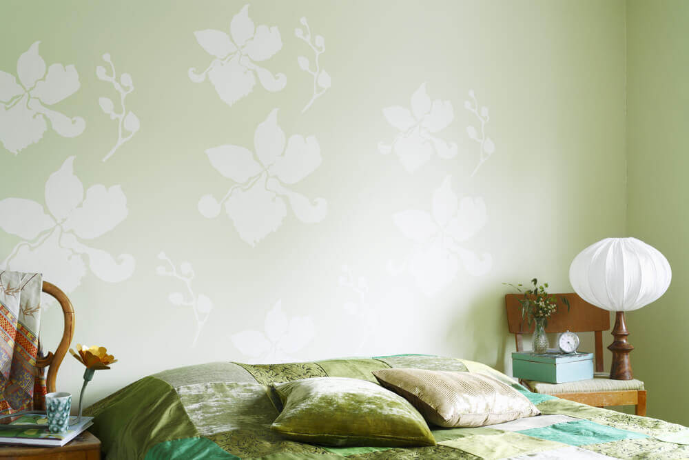 pistachio green bedroom