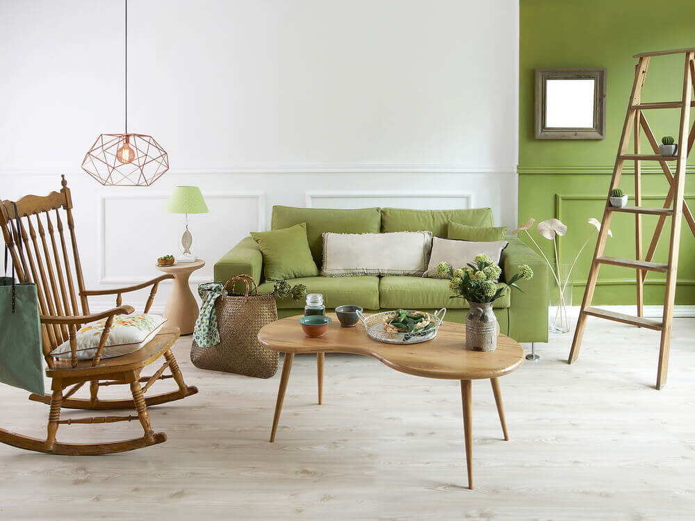 pistachio green living room
