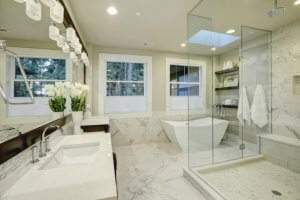 Marble bathrooms.