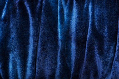 Blue velvet curtains.