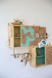 DIY wooden cabinets.