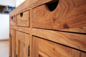 Sustainable decorating: eco-friendly wood furniture.
