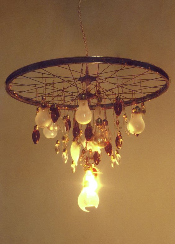 Create a unique light with a bike rim