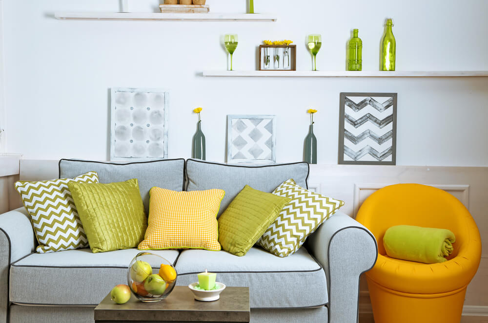 Add some patterned cushions to your couch