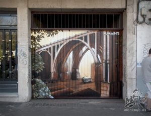 Garage door artwork.