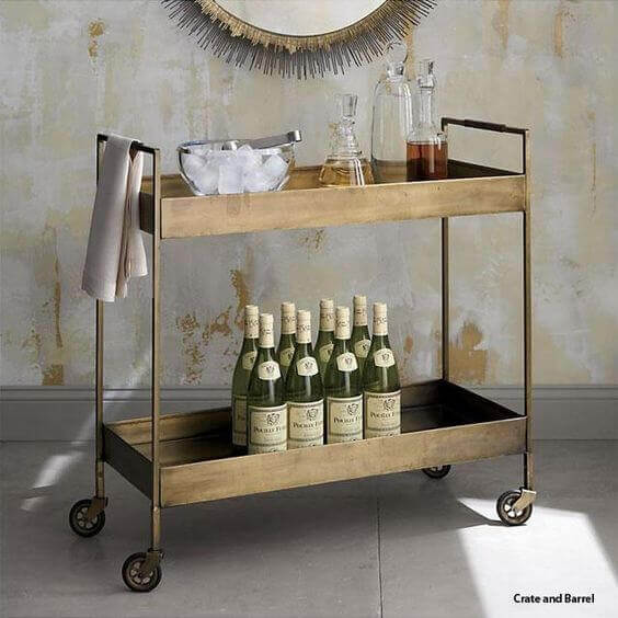 A serving cart ready for a party