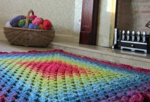 Rainbow rug.