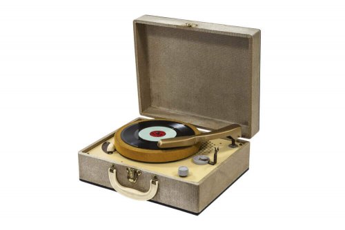 A suitcase record player.