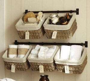 Wicker baskets.