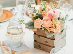 Mini wooden flower crates.