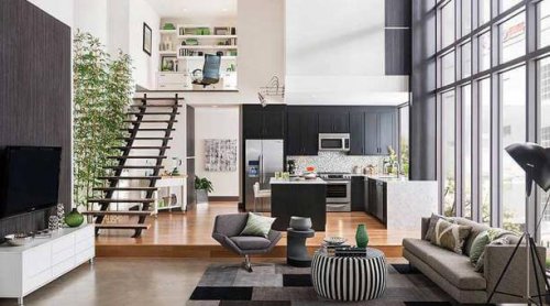 An open house with a high ceiling.