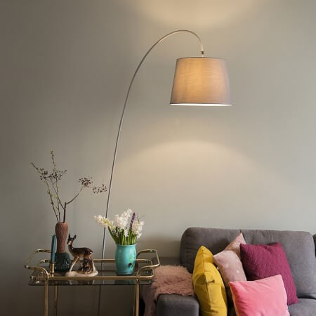 An arc lamp over a reading area