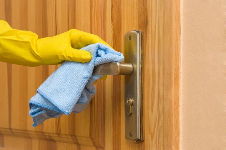 Wipe and disinfect the door handles