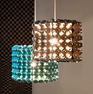 Beautiful lamps made of egg cartons