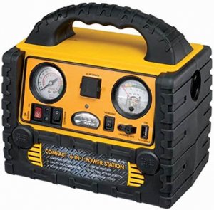 Portable air compressor with ignition switch.