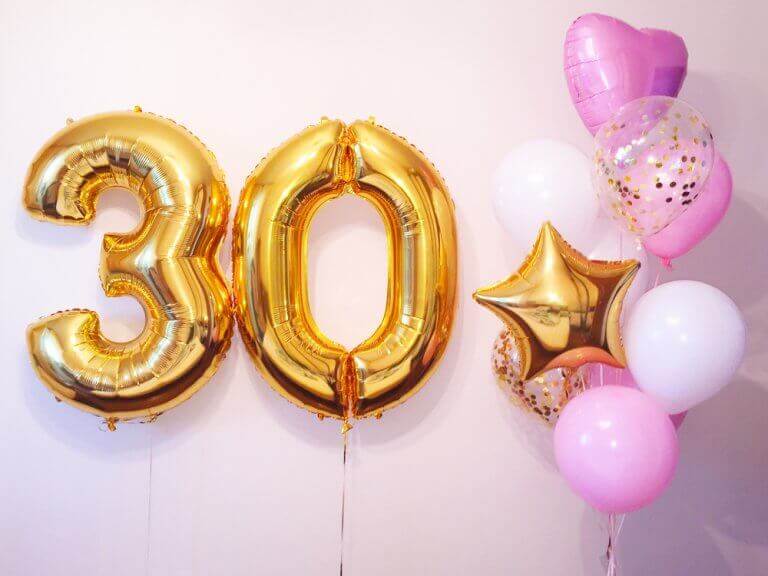 Giant balloon numbers for party decoration