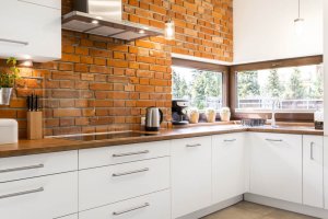 Brickwork in the kitchen.