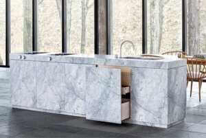 Carrara marble.