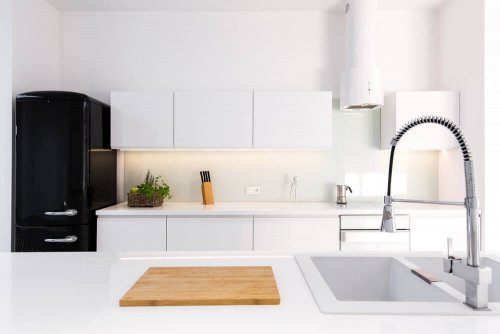 A minimalist kitchen.