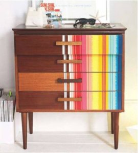 Reinvent old furniture using washi tapes.
