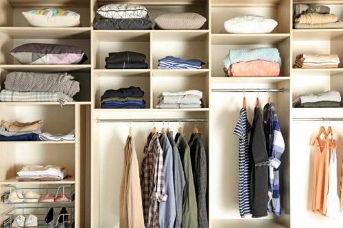 Placing removable shelves in the closet is a great idea in order to get more closet space.
