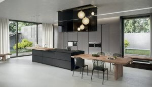 A high-tech style kitchen.
