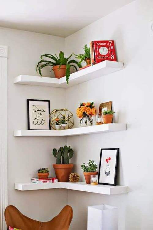 corner wall shelves