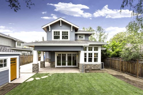 One of the craftsman-style homes with a spacious backyard.